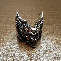 Wingued skull ring | 3D