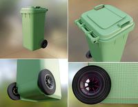 Wheeled-Garbage-Can 120L High-Poly
