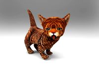 Wild Cute cartoon Cat Rigged 3D
