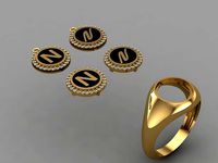 alphabet ring and necklace - 20pcs ring gift | 3D