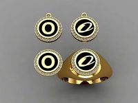 alphabet ring and necklace - 20pcs ring gift | 3D