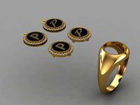 alphabet ring and necklace - 20pcs ring gift | 3D