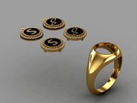 alphabet ring and necklace - 20pcs ring gift | 3D