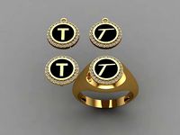 alphabet ring and necklace - 20pcs ring gift | 3D