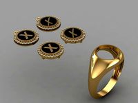 alphabet ring and necklace - 20pcs ring gift | 3D