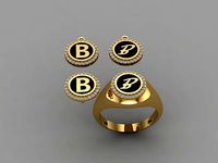 alphabet ring and necklace - 20pcs ring gift | 3D