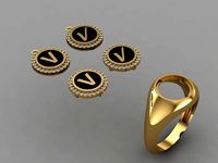 alphabet ring and necklace - 20pcs ring gift | 3D