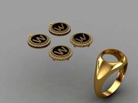 alphabet ring and necklace - 20pcs ring gift | 3D