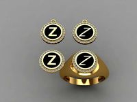 alphabet ring and necklace - 20pcs ring gift | 3D