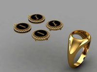 alphabet ring and necklace - 20pcs ring gift | 3D