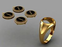 alphabet ring and necklace - 20pcs ring gift | 3D
