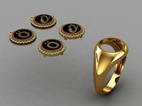 alphabet ring and necklace - 20pcs ring gift | 3D