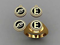 alphabet ring and necklace - 20pcs ring gift | 3D