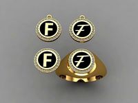 alphabet ring and necklace - 20pcs ring gift | 3D