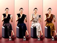 Francine 11285 -4 Texturevariations- Asian Woman Sitting Coffee