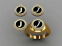 alphabet ring and necklace - 20pcs ring gift | 3D