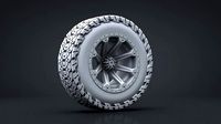 Truck Wheel and Tire 3D Print | 3D