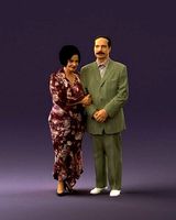 Mustacheman with woman in redbrown dress 0851