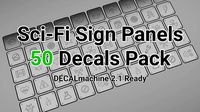 50 Sci-Fi Sign Panel Decals DECALmachine 2 1 ready