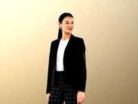 Francine 11280 - Asian Business Woman Talking Black Outfit