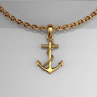 nice anchor pendant jewelry | 3D