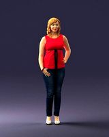 Woman in red dress 0039 3D Print Ready | 3D