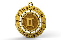 Gemini zodiac pendant | 3D