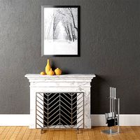 Fireplace with Chevron Screen