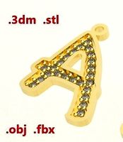 Model 16 Alphabets Necklace  The Letter A Necklace | 3D
