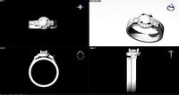 woman engagement ring - diamond or zircon cut | 3D