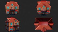3D Stylized House Model for Game and Animation