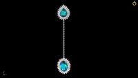 Tourmaline Diamonds Pendulum Earring | 3D