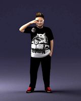 Fat man in t-shirt 1121 3D Print Ready | 3D