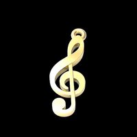 Pendant treble clef | 3D