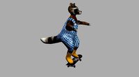 raccoon on a skateboard