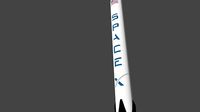 3d rocket realistic spaceship spacex