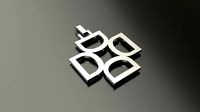 Pinwheel Letter D Necklace | 3D