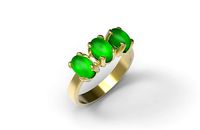 Ring with cabochon gems | 3D