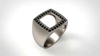 Cushion Open Spinal Rings With Stone in Us Sizes | 3D