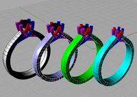 Set Solitaire Round diamond Anello solitario varie misure  Sl21 | 3D