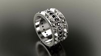Ring Black Studs Us 6 | 3D