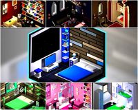 7 low poly bedrooms