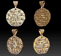 Horoscope Aquarius pendant | 3D