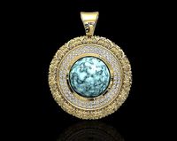 Oriental Cabochon Pendant | 3D