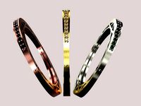 women simple ring diamon r00072 | 3D