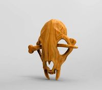 3Dmodel STL CNC Hairpin Skull in primeval style | 3D