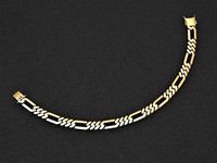 FIGARO LINK CHAIN FOR BRACELET OR NECKLACE 7 MM | 3D