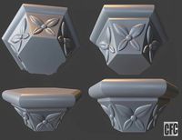 Goth Capital - 3d model for CNC - GothColumnCFC07 - capital | 3D