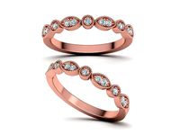Vintage Milgrain Match Wedding Band ring 3dmodel  | 3D