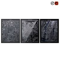 Restoration Hardware 1900s Lithograph Maps